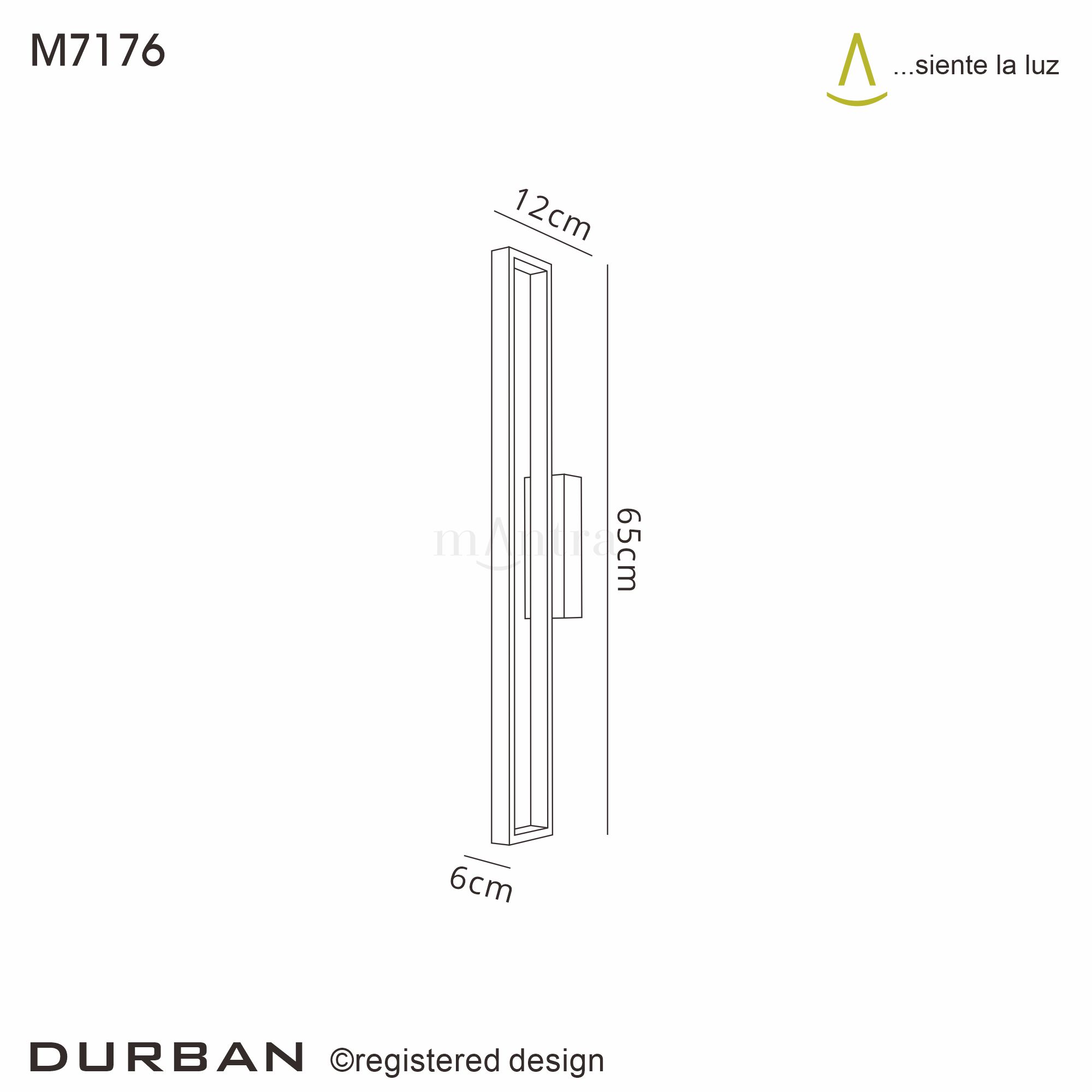 M7176 Durban Mantra Fusion Durban Wall Lamp 20W LED Black Inspired Lighting Ltd.
